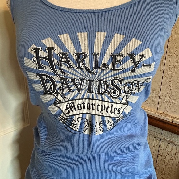 Harley-Davidson Blue Graphic Tank Top - Picture 2 of 9
